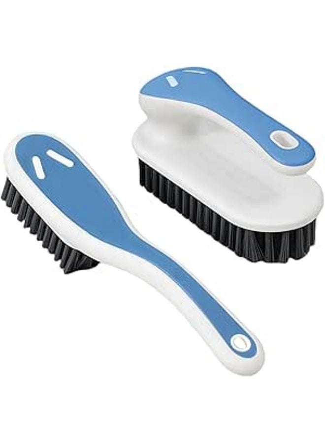 2 Pack Household Bristle Cleaning Brush, Stain Removal Carpet Brush, Shoe Brush Supplies Set with Comfort Grip for Cleaning Carpets, Sneakers, Clothes - Image 1